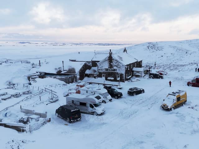 Snow trapped guests at the Tan Hill Inn, in North Yorkshire