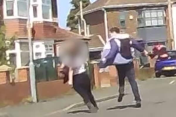 The moment Ellis Dismore attacked the underage girl in the street.