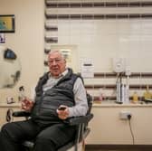 Melvin Eley at his barbershop in Stechford, Birmingham.