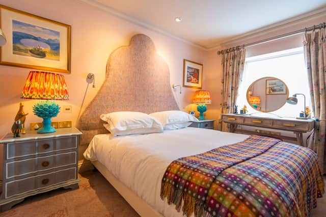 One of the stylish bedrooms at the Devonshire Arms