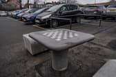 The chess board was erected, along with concrete seating, next to the pay and display machine in Winchester Street car park in Sherwood, Nottingham