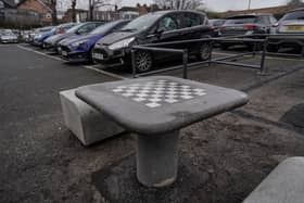 The chess board was erected, along with concrete seating, next to the pay and display machine in Winchester Street car park in Sherwood, Nottingham