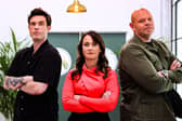 Great British Menu judges for 2025 - Ed Gamble (L), Lorna McNee (C), Tom Kerridge (R)