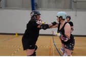 A roller derby training session in Preston
