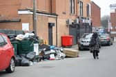 Rubbish piled up on Beach Road in Sparkhill Birmingham