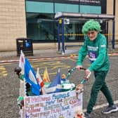 John Burkhill was taking part with his pram and green wig. Photo: David Kessen, National World