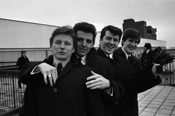 Outdoor portrait of pop band 'The Searchers', 1964. 