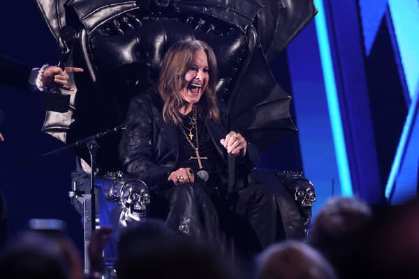 Ozzy Osbourne speaks onstage during the 2024 Rock & Roll Hall of Fame Induction Ceremony at Rocket Mortgage Fieldhouse on October 19, 2024 in Cleveland, Ohio.