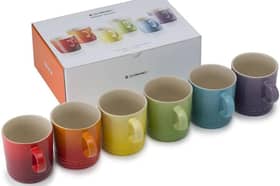 Le Creuset Stoneware Rainbow Coffee Mugs