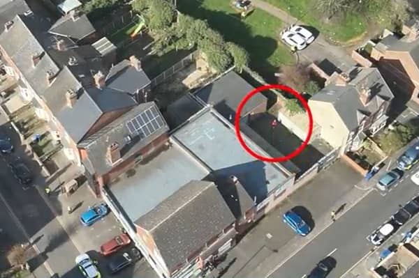 Man tries to flee drugs factory.