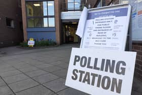 A polling station at the South Derbyshire District Council HQ in Swadlincote
