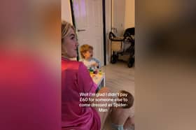A surprise birthday visit from Spider-Man did not go according to plan when the child started screaming in fear