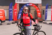 A group of cyclists representing Derby County set off from Derby on their leg of the Sky Bet EFL Every Minute Matters Relay to Nottingham