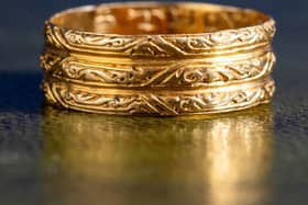 The Tudor posy ring. A gold Tudor posy ring believed to date back to the reign of Henry VIII is set to fetch thousands at auction after being unearthed in a field.