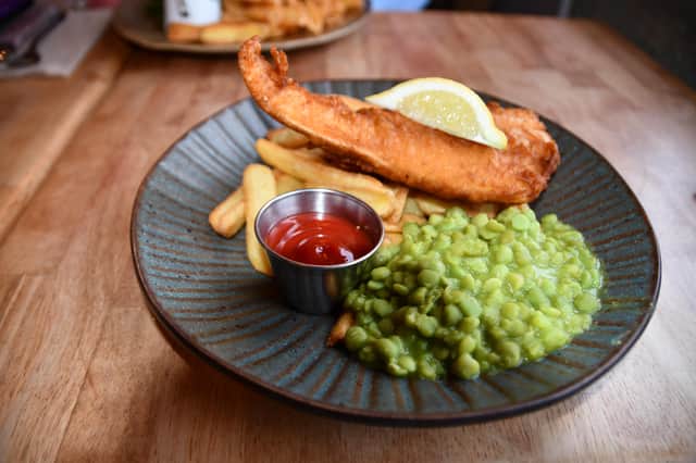 The Bowling Green Steakhouse Ashbourne serves breakfast, lunch and dinner. My fish and chips was a hearty, comforting, and perfectly cooked meal.