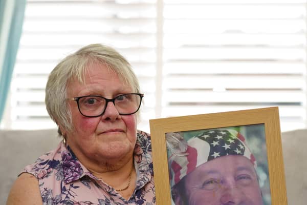 Grieving widow Aileen Newcombe