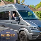 Nigel was over the moon with his prize 