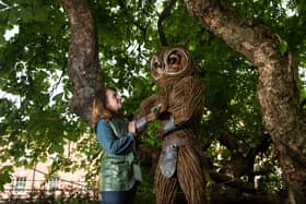 Helena Mellenchip with one of her willow sculptures at Lytham Hall