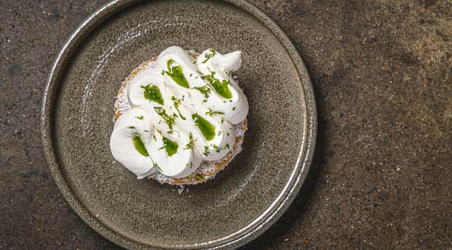 Semolina halva with preserved lemon and whipped coconut , desiccated coconut. Credit: Oh Gravy! Media - Burak Can Aksit
