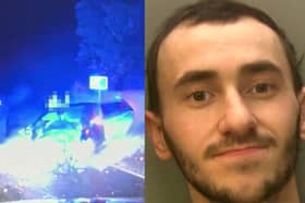 Brandon Lee crashed into a phone box - during a 100mph police chase - causing woman life-changing injuries.
