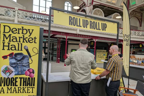 Derby Market Hall, with its bright yellow signage fills me with hope and joy for the future of Derby.