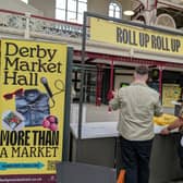 Derby Market Hall, with its bright yellow signage fills me with hope and joy for the future of Derby.