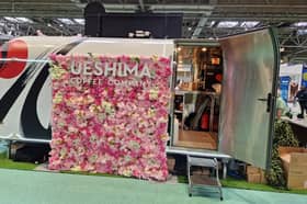 BBC Good Food Show at Birmingham NEC is a great time to explore new food products, pretty food stands and hear from food heroes. Pictured is the Instagram-friendly Ueshima coffee cart.