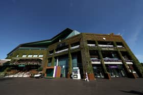 A general view of the exterior of Centre Court during Wimbledon