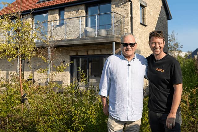 William Tombe pictured at his new house with BOTB presenter Christian Williams