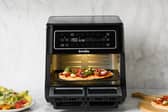 The Breville Halo Flexi air fryer features an 11-litre design with removable divider and dual cooking zones