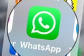 The logo of the mobile messaging software Whatsapp displayed on a tablet