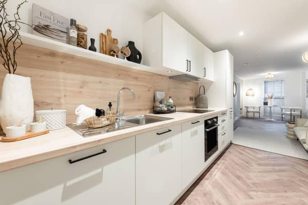 Inside one of the apartments