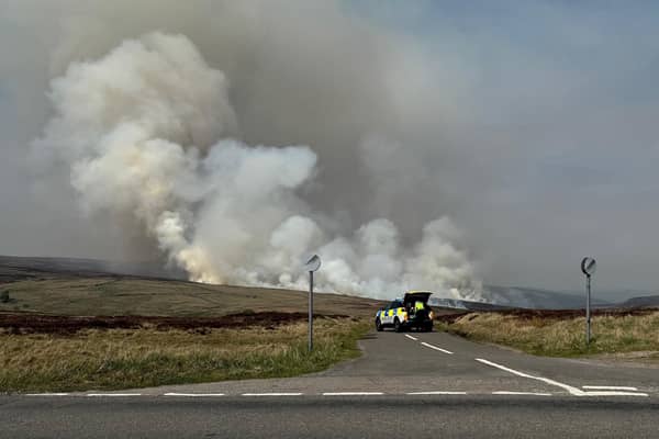 Emergency services are working to tackle a blaze near Derbyshire’s Errwood Reservoir. Photo: Nicholas Judd.