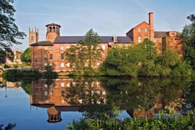 Derby Silk Mill, home of the Museum of Making, stands on the River Derwent in Derby city centre, part of the Derwent Valley Mills UNESCO World Heritage Site.