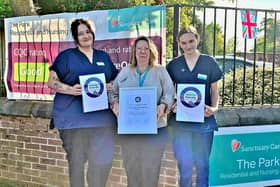 L-R The Park’s VF champions Holly Niesiolowska, Juliet Gardner and Abbie Blurton