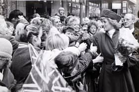 Princess Diana meets the crowds in Belper in 1987.