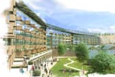 An artist's impression of the proposed Crich Quarry development. Image from Pennyroyal Design Group.