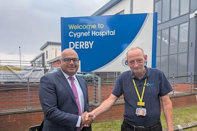 Baggy Shanker MP with Hospital Manager Mark Varney
