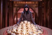The Traitors III Claudia Winkleman has been slaying it in style in 'haute country' wardrobe of tweeds and knits mixed with gothic glamour. Picture BBC / Studio Lambert / Euan Cherry