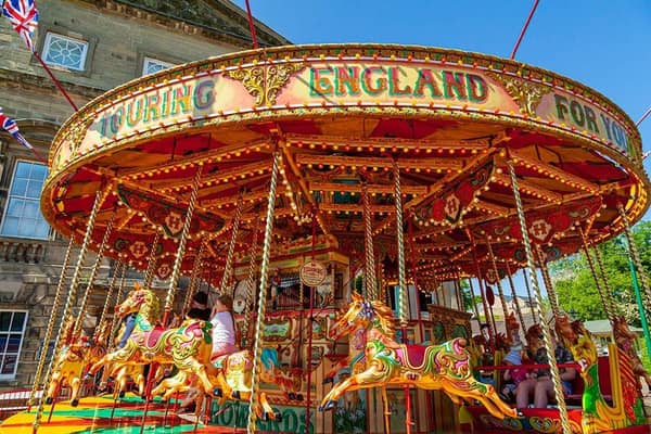 Carousel at the Seaside Fun event at Crich Tramway Village