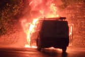Van goes up in flames as Spar convenience store evacuated