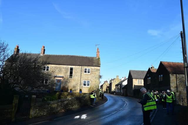 DHBT Buildings at Risk volunteers surveying Grade II listed buildings in South Wingfield.