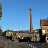 The 42m mill chimney at Milford, built in 1901 and up for sale with SDL Property Auctions on 30 January