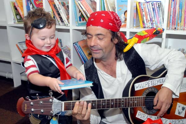 Furthest From The Sea celebrates all thing pirate. People can dress up in costume and enjoy music, food and drink. (Dressing up in pirate costume is a popular activity for many, pictured is a photo from 2008 of Book Start Day at Bulwell Library)