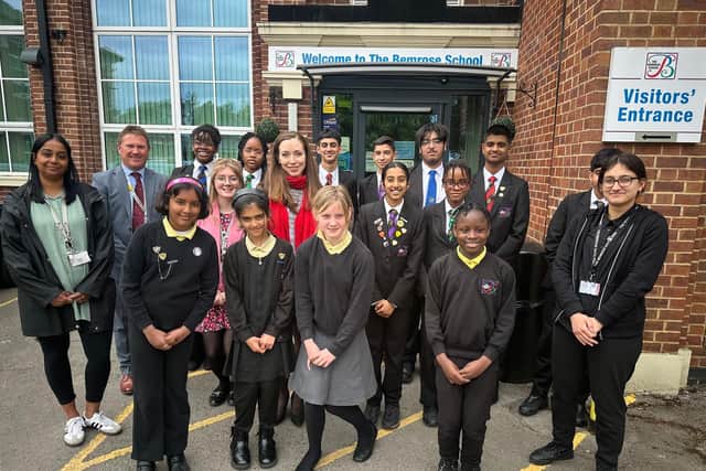 The Bemrose Schools parliamentary team with Catherine Atkinson