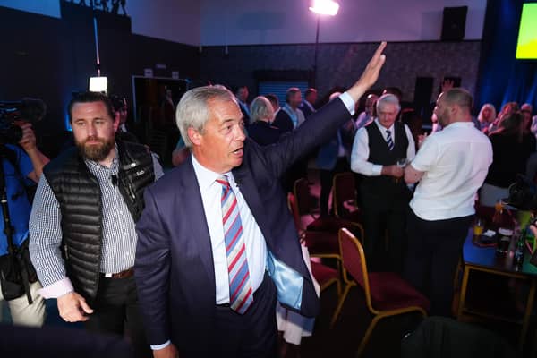Reform UK leader Nigel Farage after the party made gains against both Labour and the Conservatives across England in local polls. PIC: Owen Humphreys/PA Wire