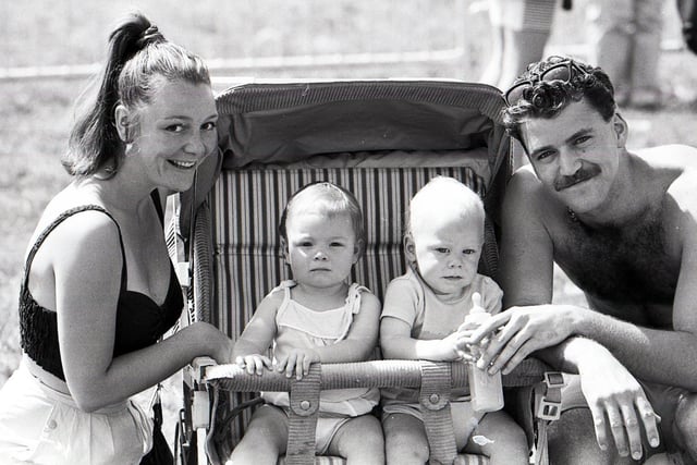 Deborah and Giles Hawtin with Stacey and Scott pictured at Bakewell Show, 1st August 1990.