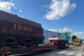 Midland Railway 1000 Class No. 1000 arriving at Alstom's Derby Litchurch Lane Works ahead of The Greatest Gathering