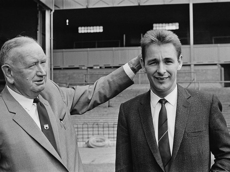 Derby County chairman Sam Longson (left) with club manager Brian Clough in 1967.