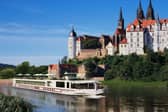 Viking Longship Beyla near the Albrechtsburg Castle along the Elbe River in Meissen, Germany. Image: Viking Cruises